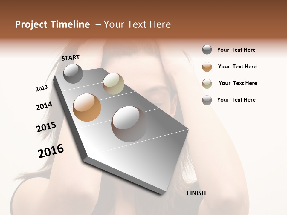 Woman With A Headache Over White Background PowerPoint Template