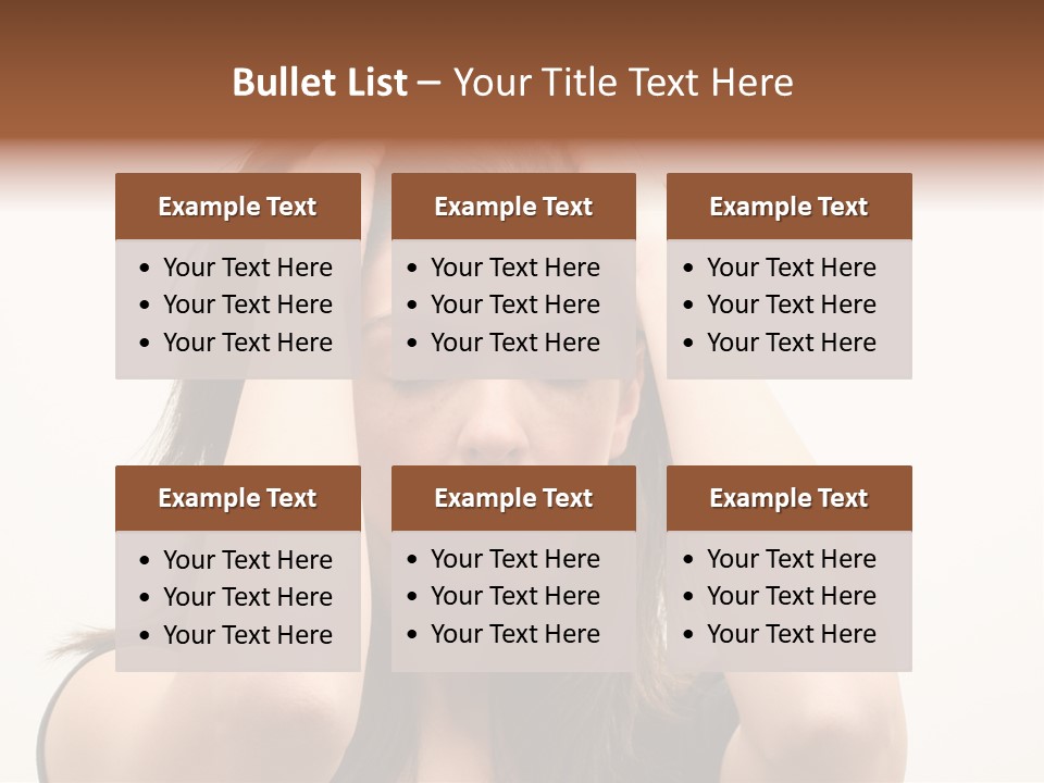 Woman With A Headache Over White Background PowerPoint Template