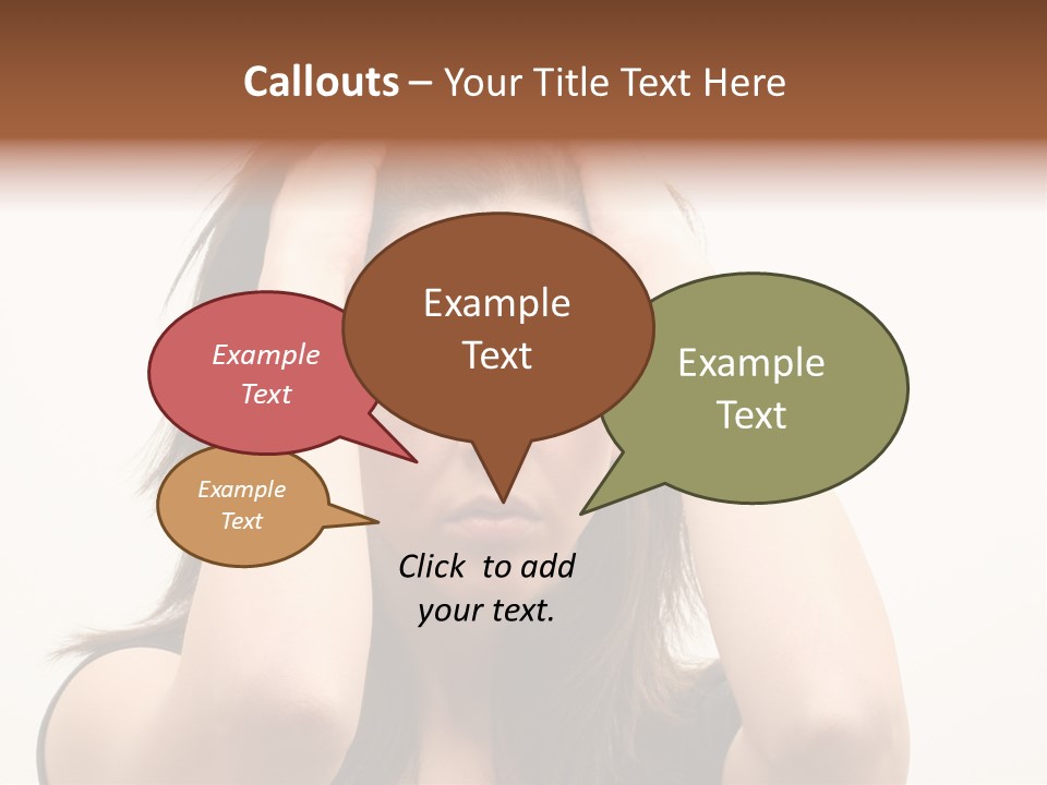 Woman With A Headache Over White Background PowerPoint Template