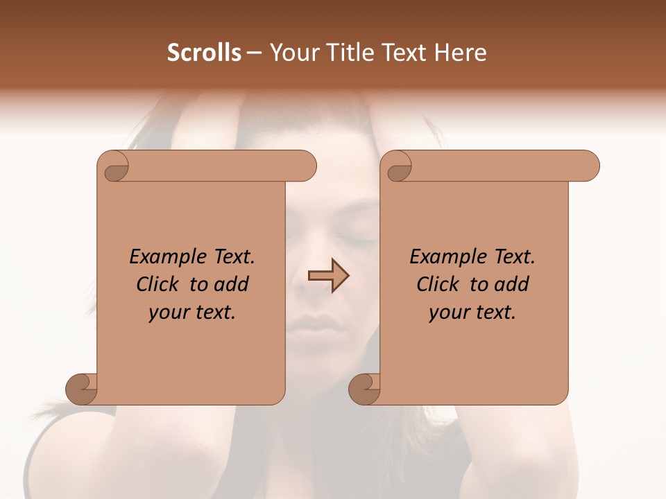 Woman With A Headache Over White Background PowerPoint Template