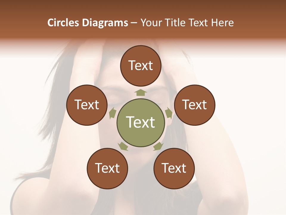 Woman With A Headache Over White Background PowerPoint Template