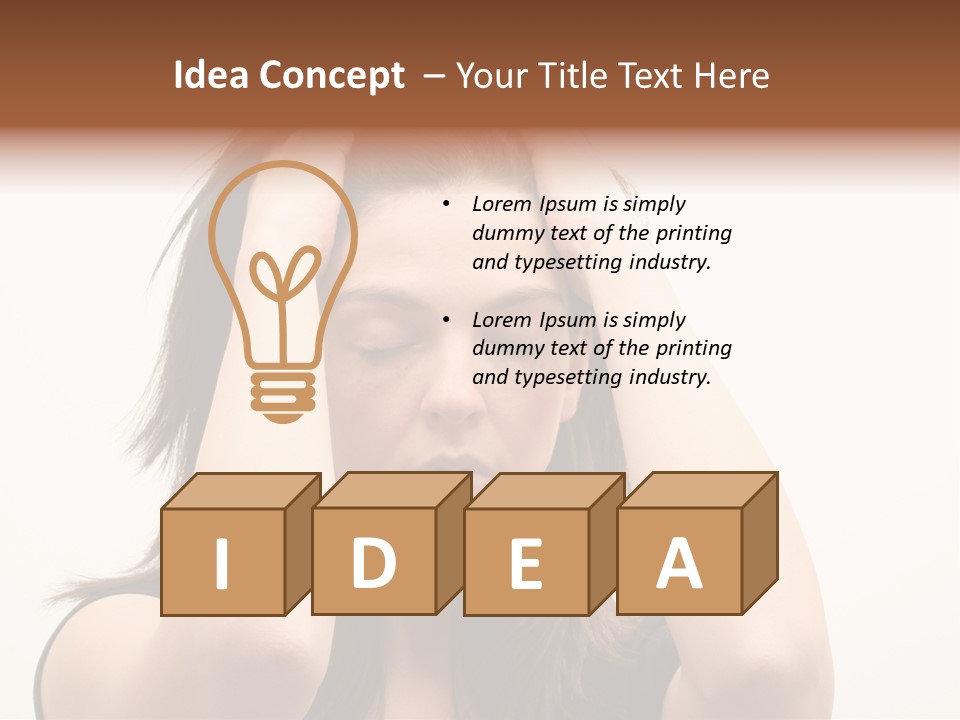 Woman With A Headache Over White Background PowerPoint Template