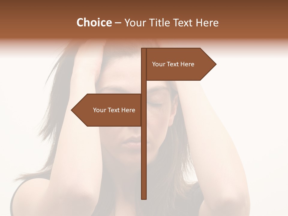 Woman With A Headache Over White Background PowerPoint Template