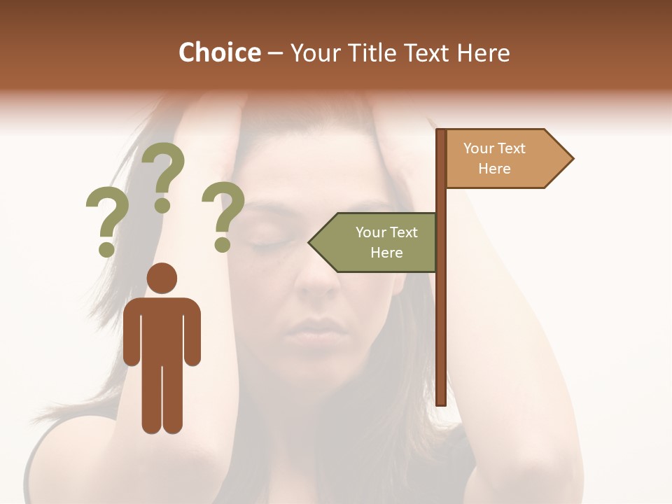 Woman With A Headache Over White Background PowerPoint Template