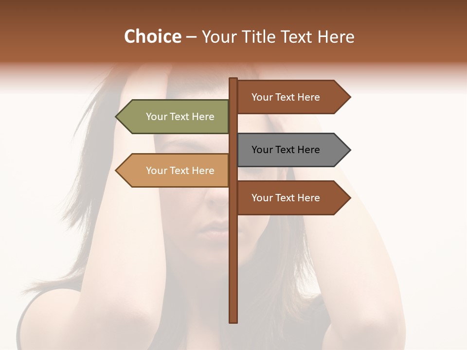 Woman With A Headache Over White Background PowerPoint Template