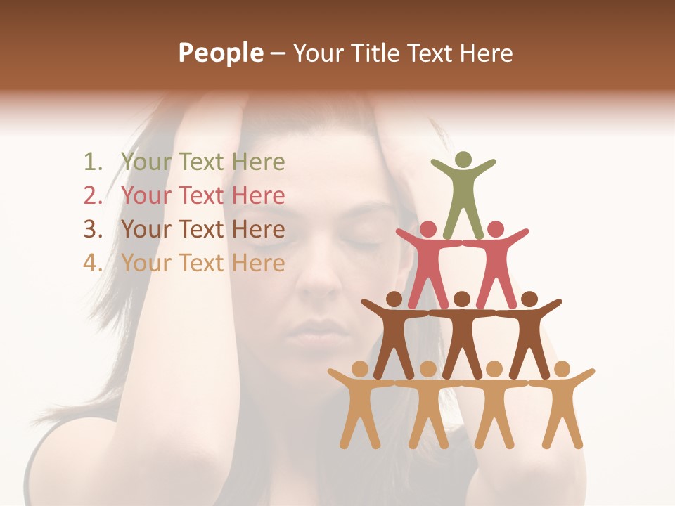 Woman With A Headache Over White Background PowerPoint Template