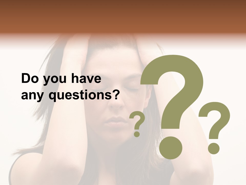 Woman With A Headache Over White Background PowerPoint Template