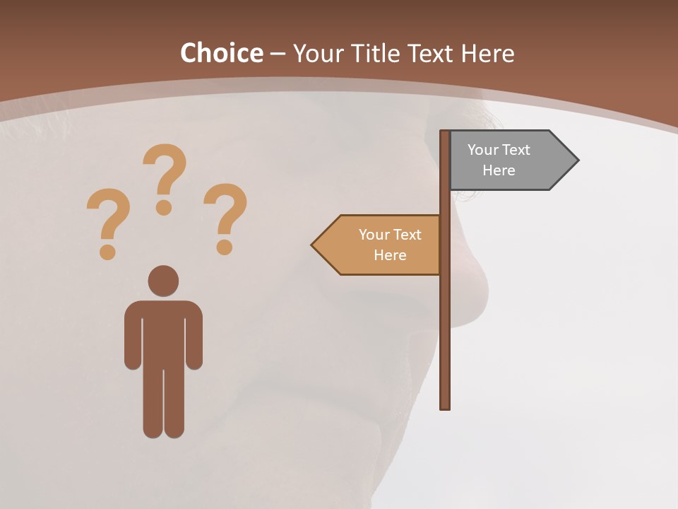 Elderly Man Watching And Thinking PowerPoint Template