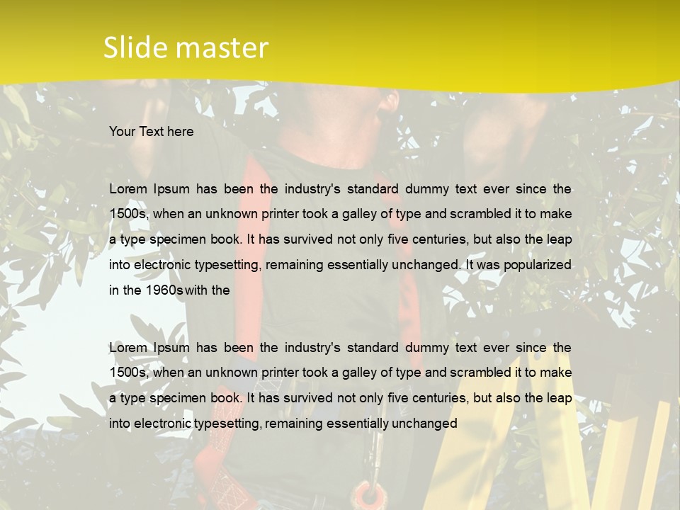 A Man Is Working On A Tree PowerPoint Template