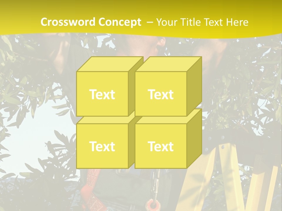 A Man Is Working On A Tree PowerPoint Template