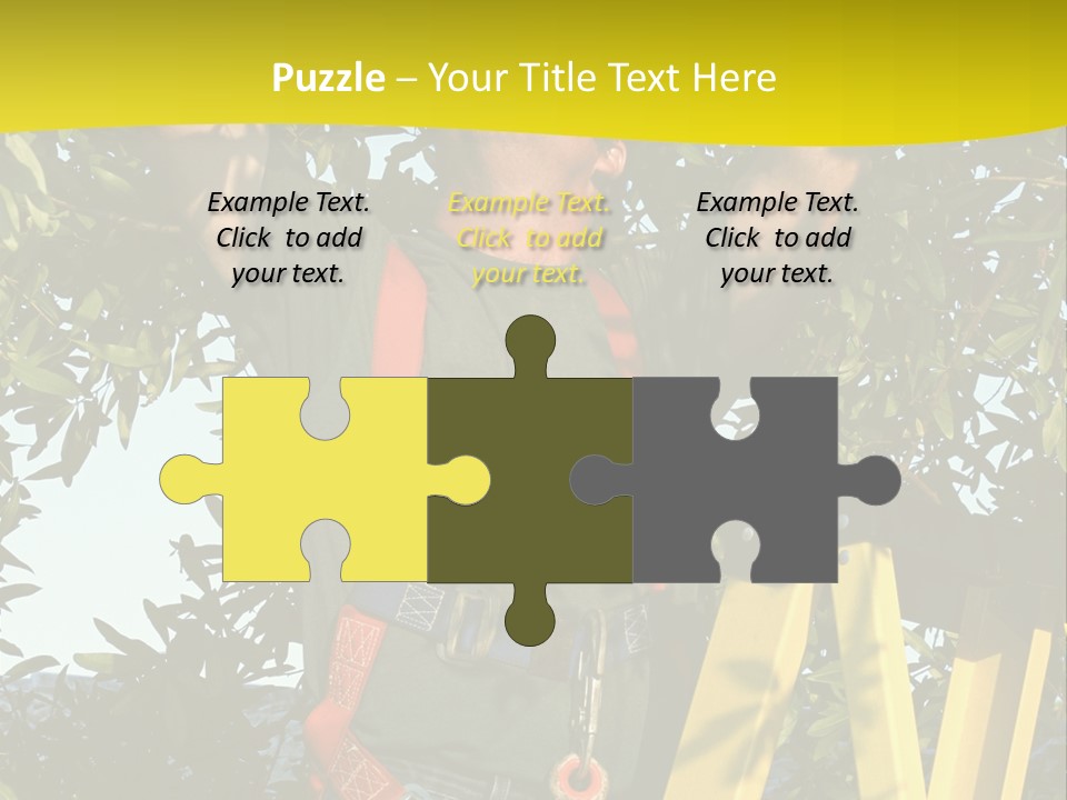 A Man Is Working On A Tree PowerPoint Template