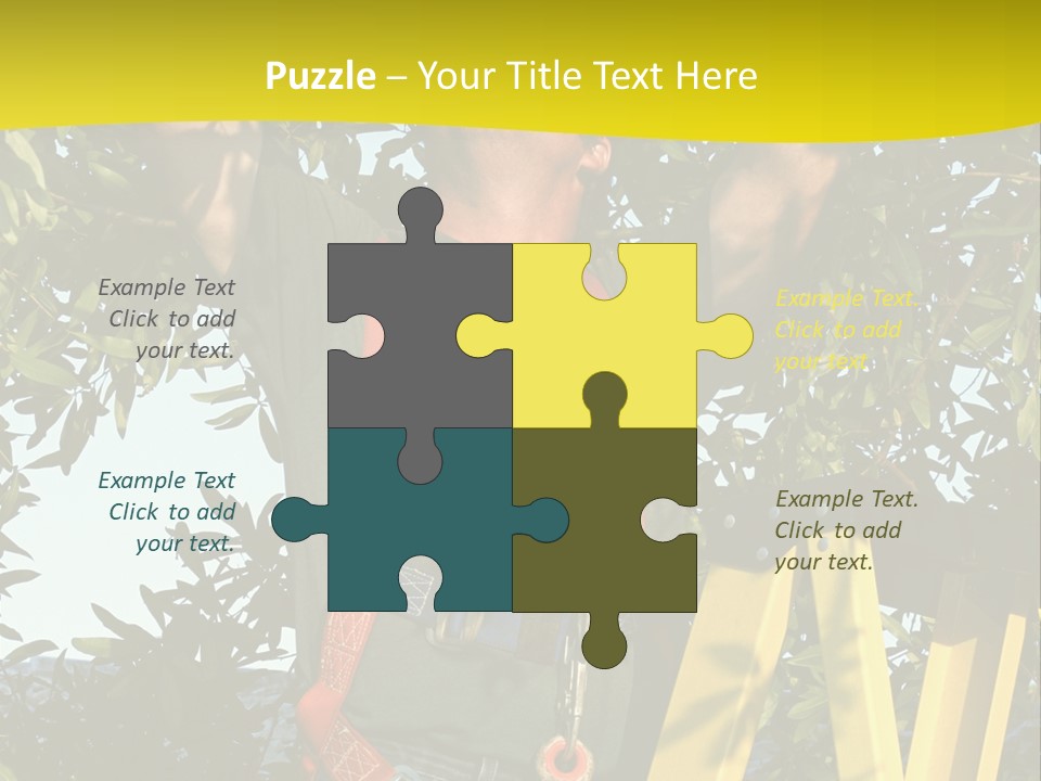 A Man Is Working On A Tree PowerPoint Template