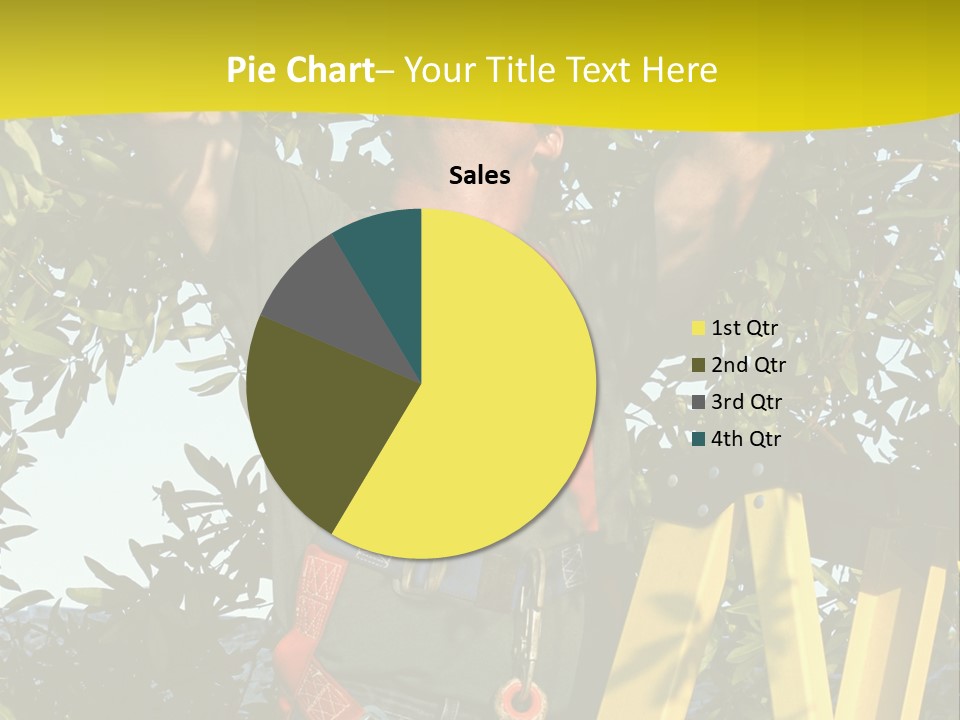 A Man Is Working On A Tree PowerPoint Template