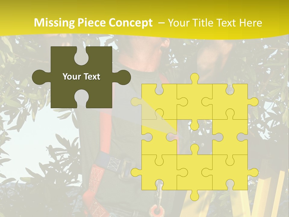 A Man Is Working On A Tree PowerPoint Template