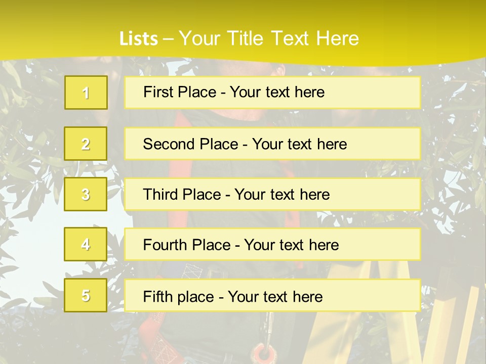 A Man Is Working On A Tree PowerPoint Template