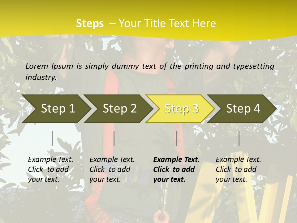 A Man Is Working On A Tree PowerPoint Template