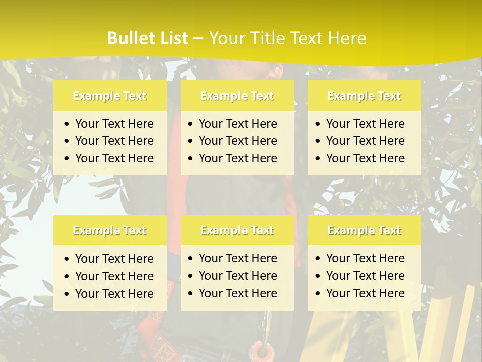 A Man Is Working On A Tree PowerPoint Template