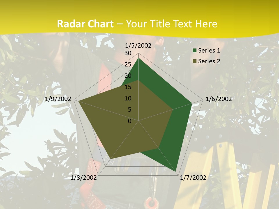 A Man Is Working On A Tree PowerPoint Template
