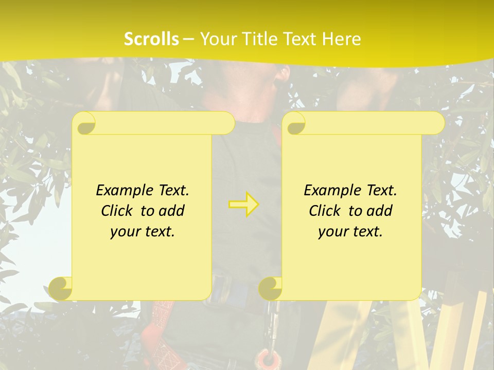 A Man Is Working On A Tree PowerPoint Template