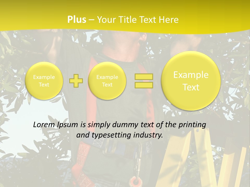 A Man Is Working On A Tree PowerPoint Template