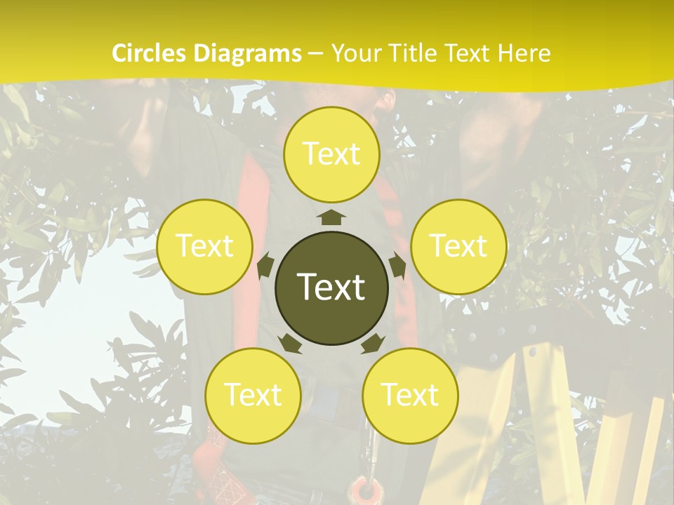 A Man Is Working On A Tree PowerPoint Template