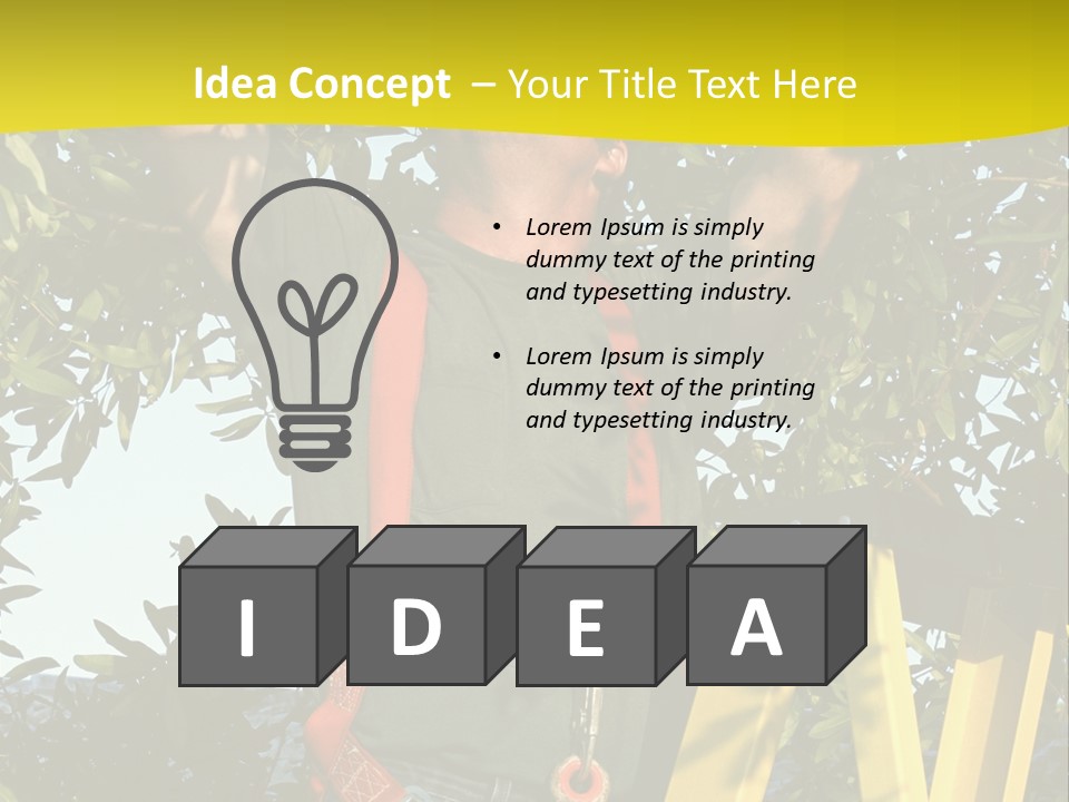 A Man Is Working On A Tree PowerPoint Template