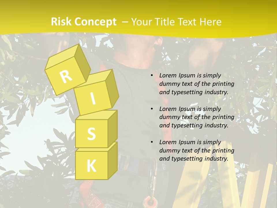 A Man Is Working On A Tree PowerPoint Template