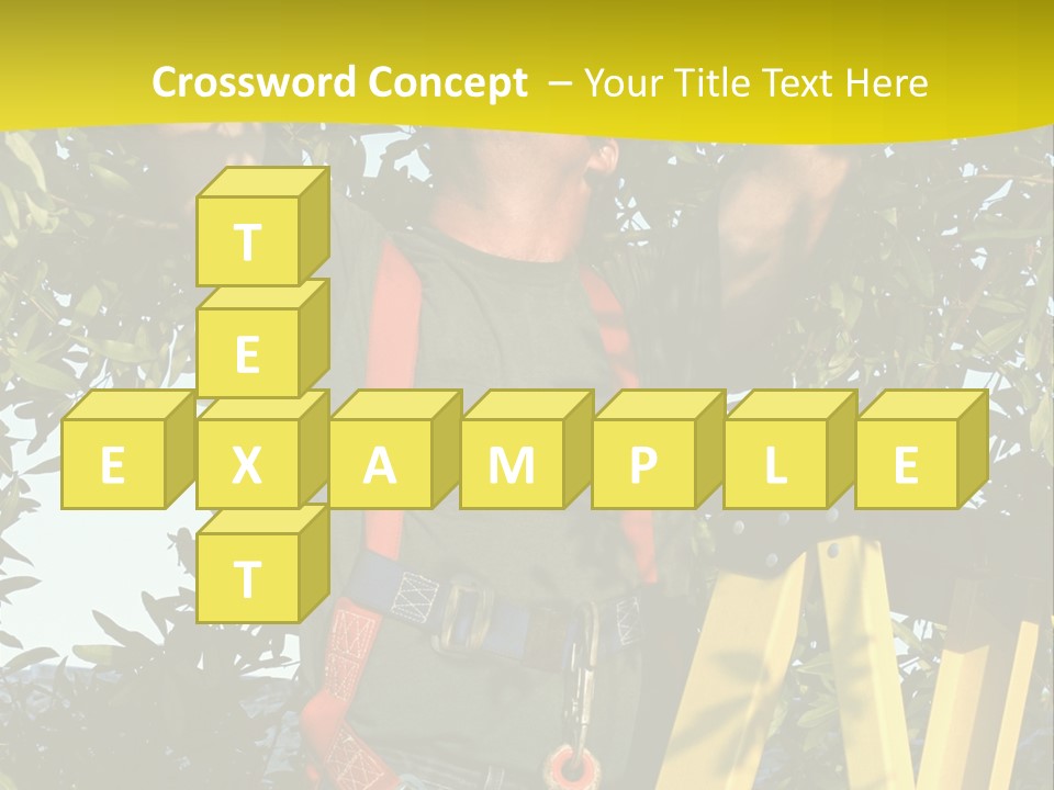 A Man Is Working On A Tree PowerPoint Template