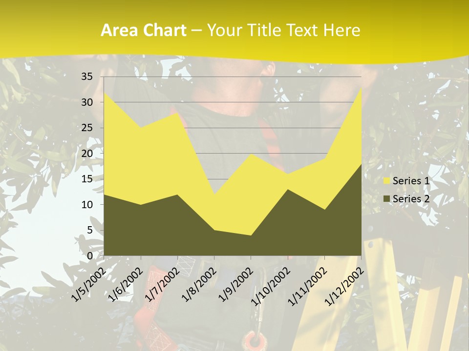 A Man Is Working On A Tree PowerPoint Template