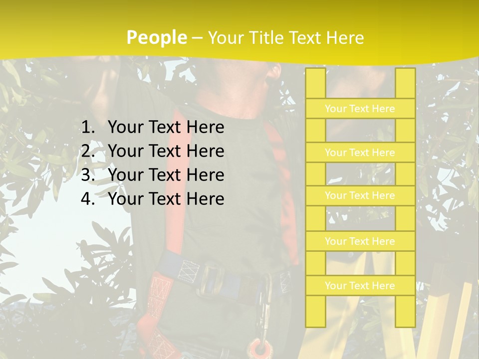 A Man Is Working On A Tree PowerPoint Template