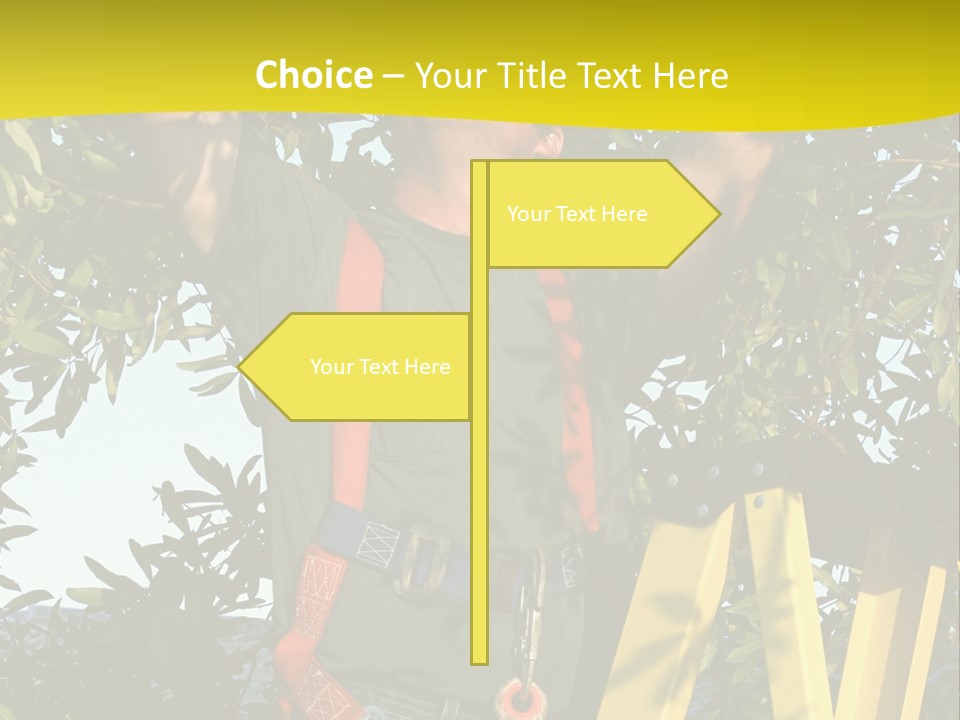 A Man Is Working On A Tree PowerPoint Template