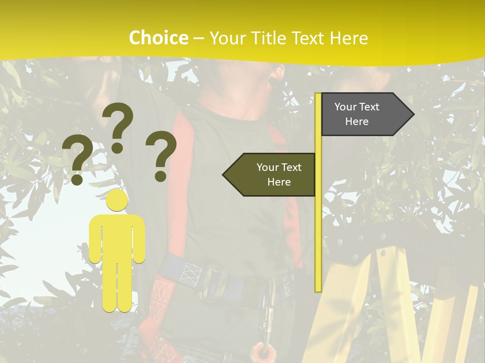 A Man Is Working On A Tree PowerPoint Template