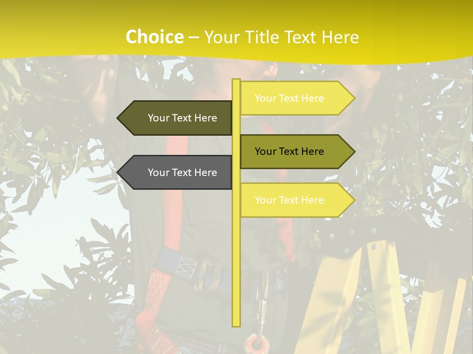 A Man Is Working On A Tree PowerPoint Template