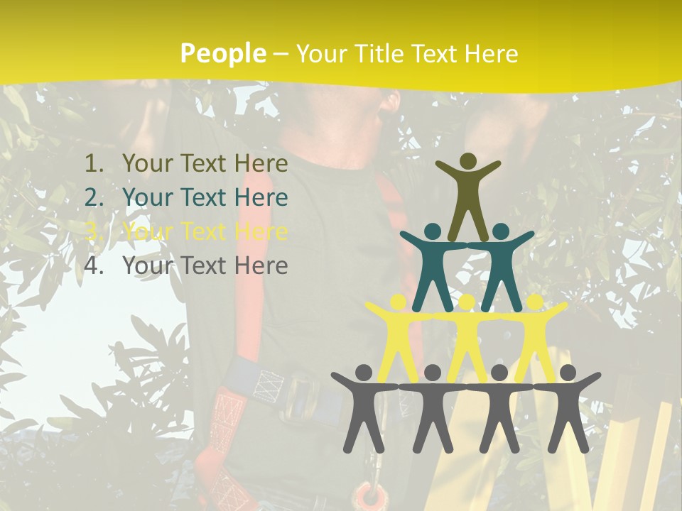 A Man Is Working On A Tree PowerPoint Template