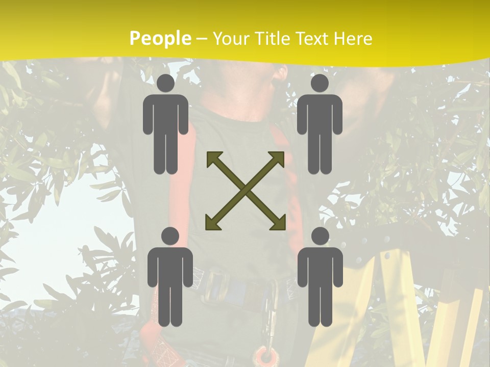 A Man Is Working On A Tree PowerPoint Template