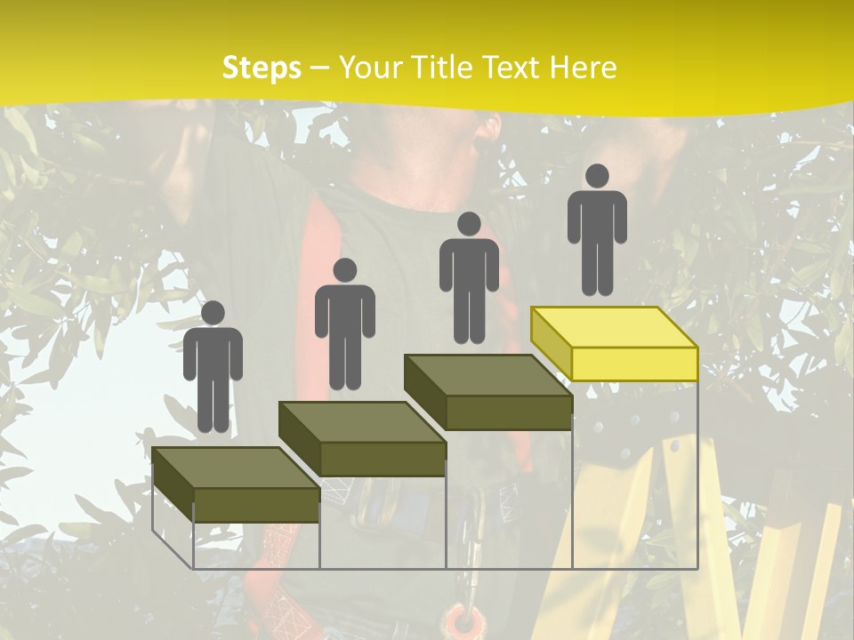 A Man Is Working On A Tree PowerPoint Template
