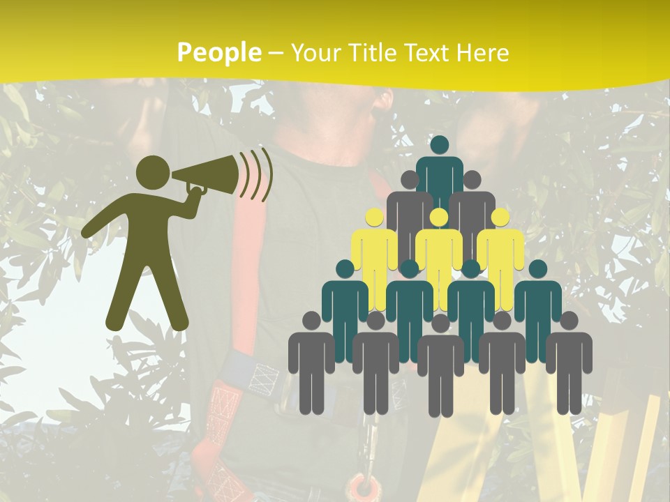 A Man Is Working On A Tree PowerPoint Template