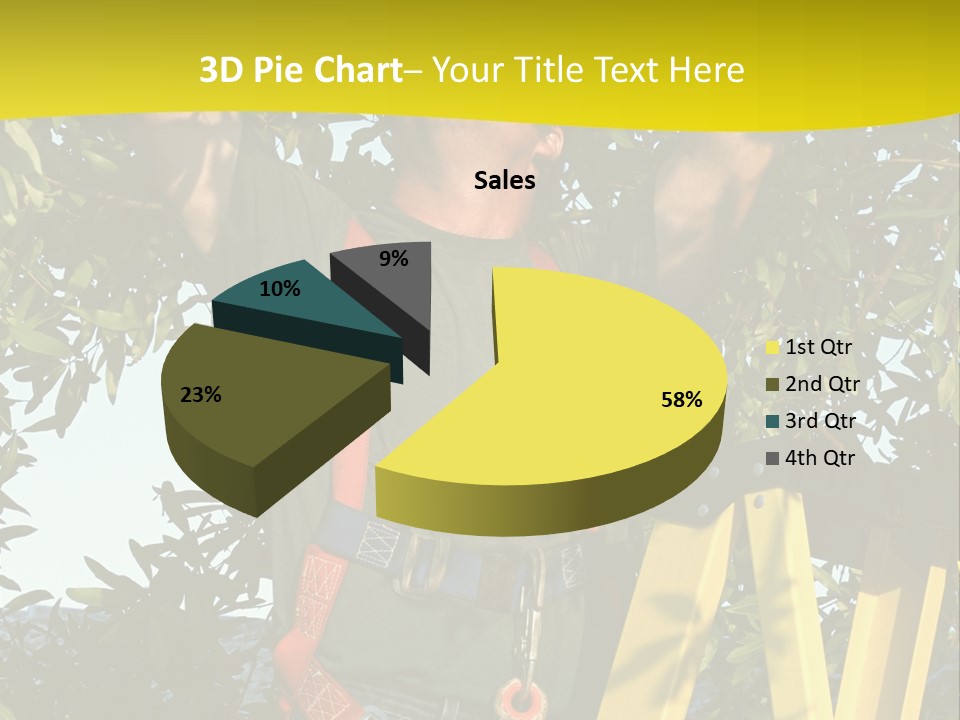 A Man Is Working On A Tree PowerPoint Template