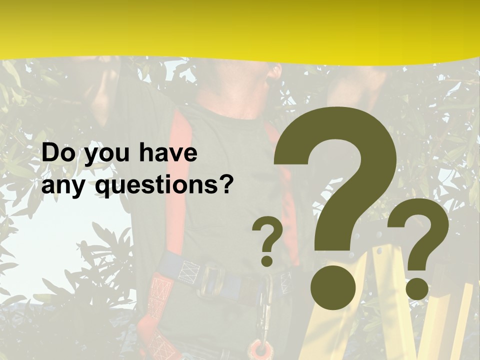 A Man Is Working On A Tree PowerPoint Template