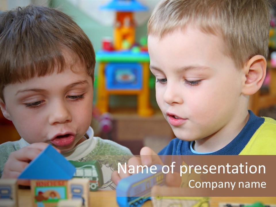 Children In Kindergarten PowerPoint Template