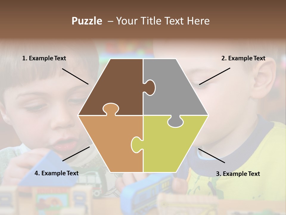 Children In Kindergarten PowerPoint Template