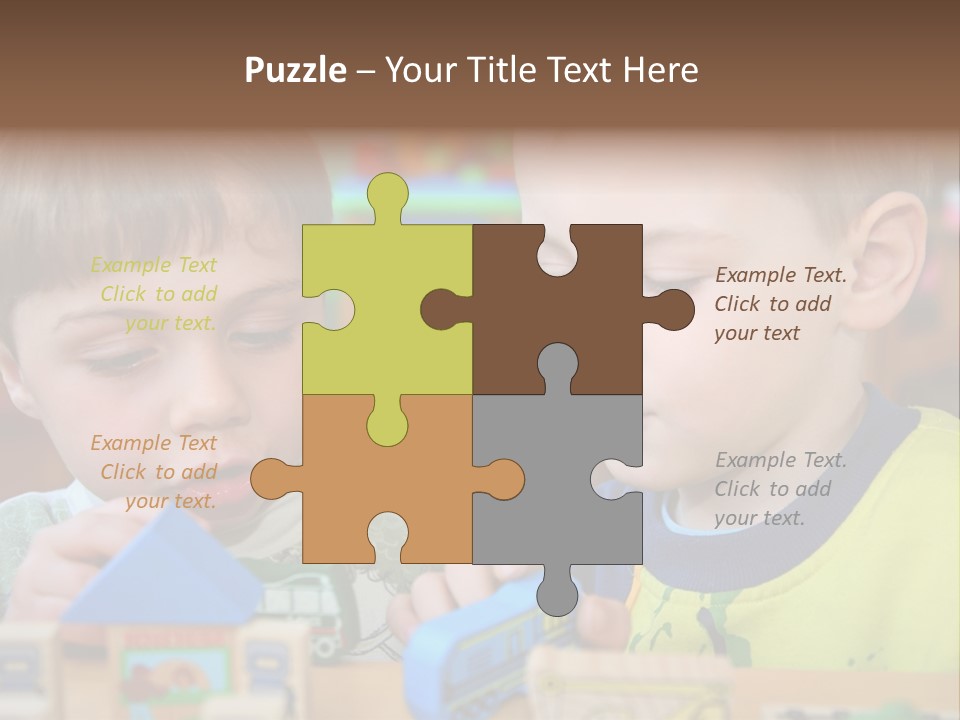 Children In Kindergarten PowerPoint Template