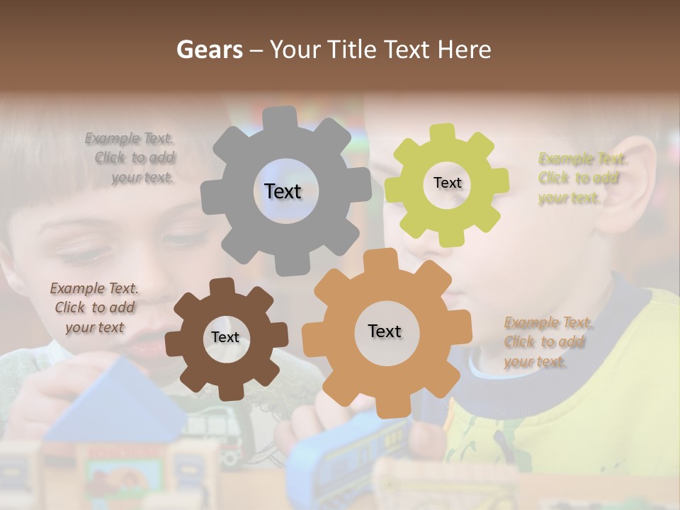 Children In Kindergarten PowerPoint Template