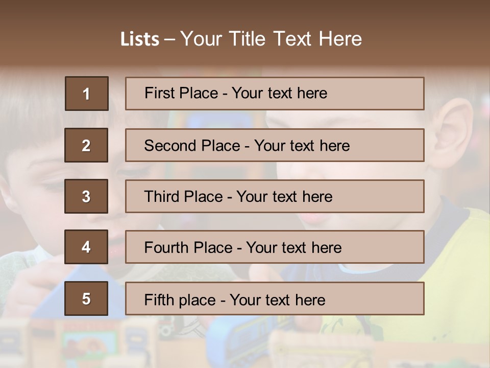 Children In Kindergarten PowerPoint Template