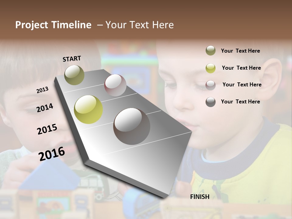 Children In Kindergarten PowerPoint Template