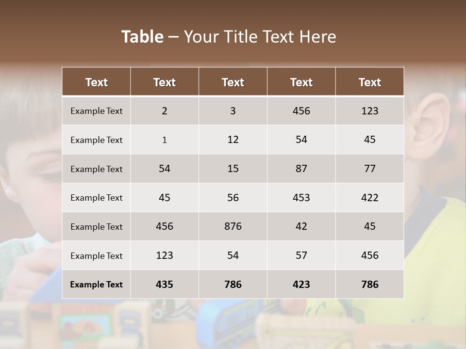 Children In Kindergarten PowerPoint Template