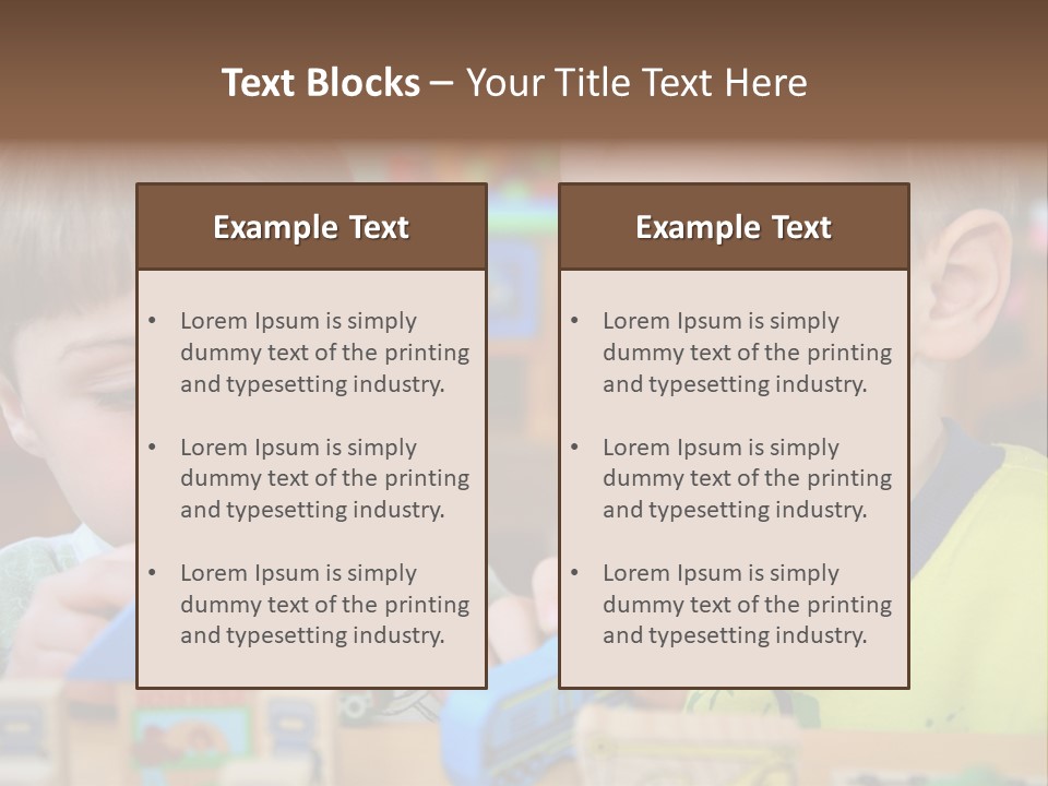 Children In Kindergarten PowerPoint Template