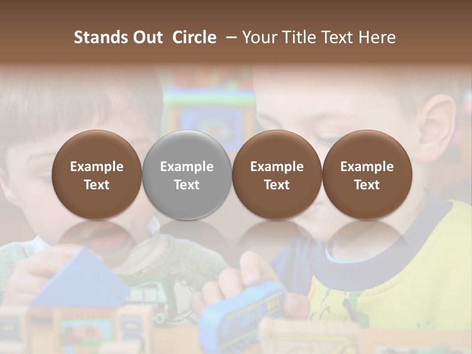 Children In Kindergarten PowerPoint Template