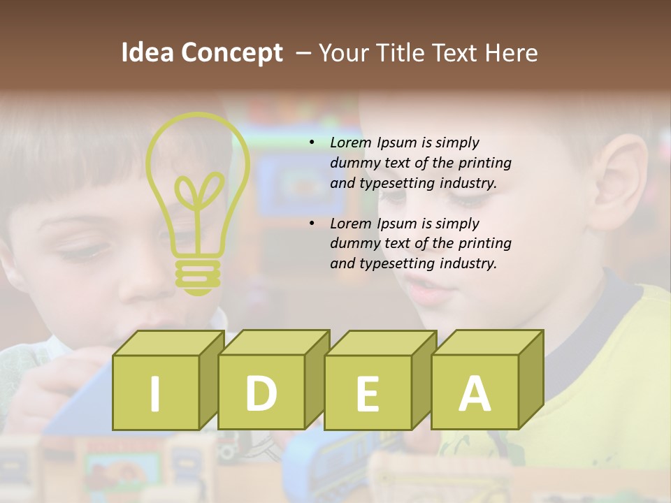 Children In Kindergarten PowerPoint Template