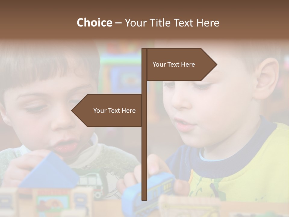 Children In Kindergarten PowerPoint Template